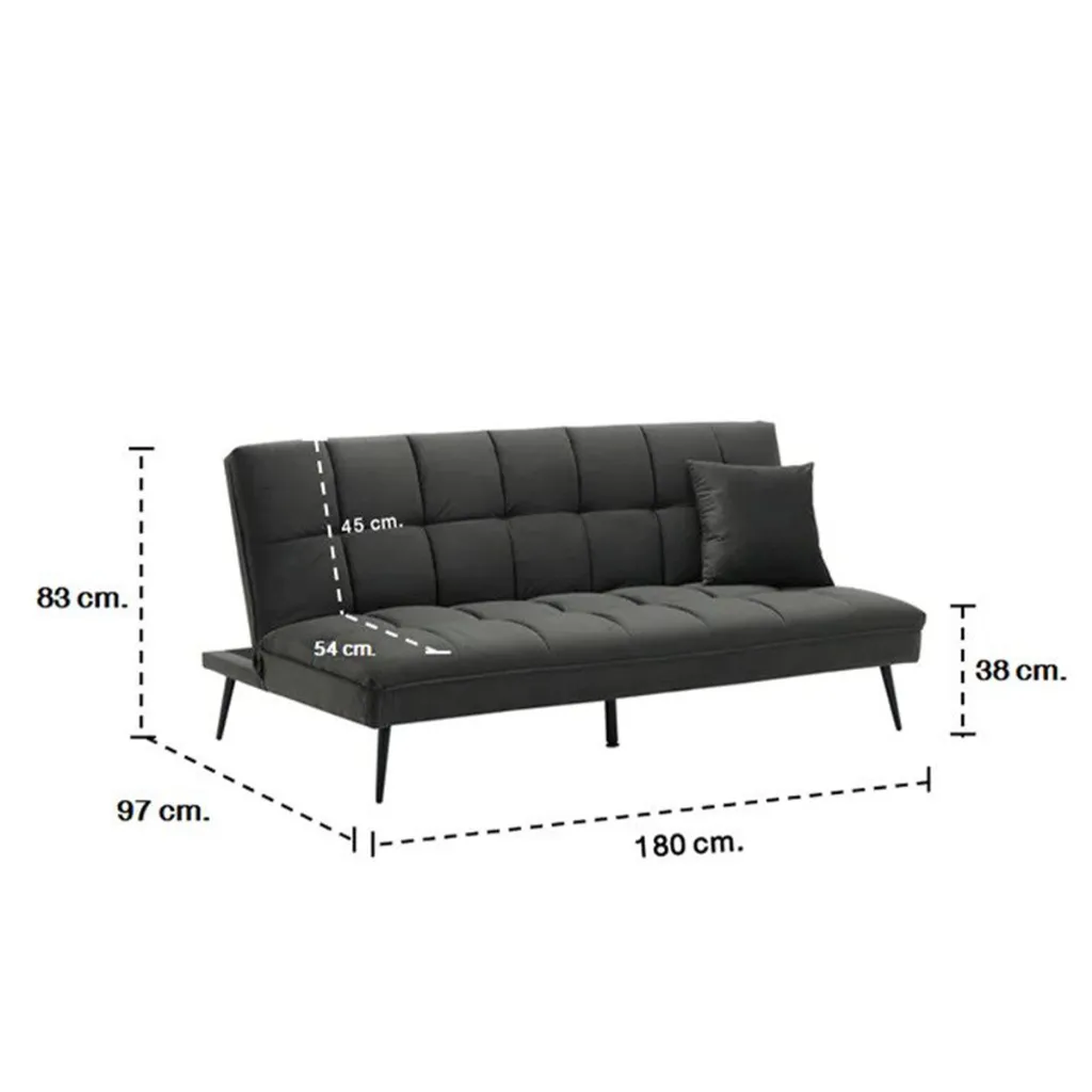 Cirino Sofa Bed - Dark Grey Velvet