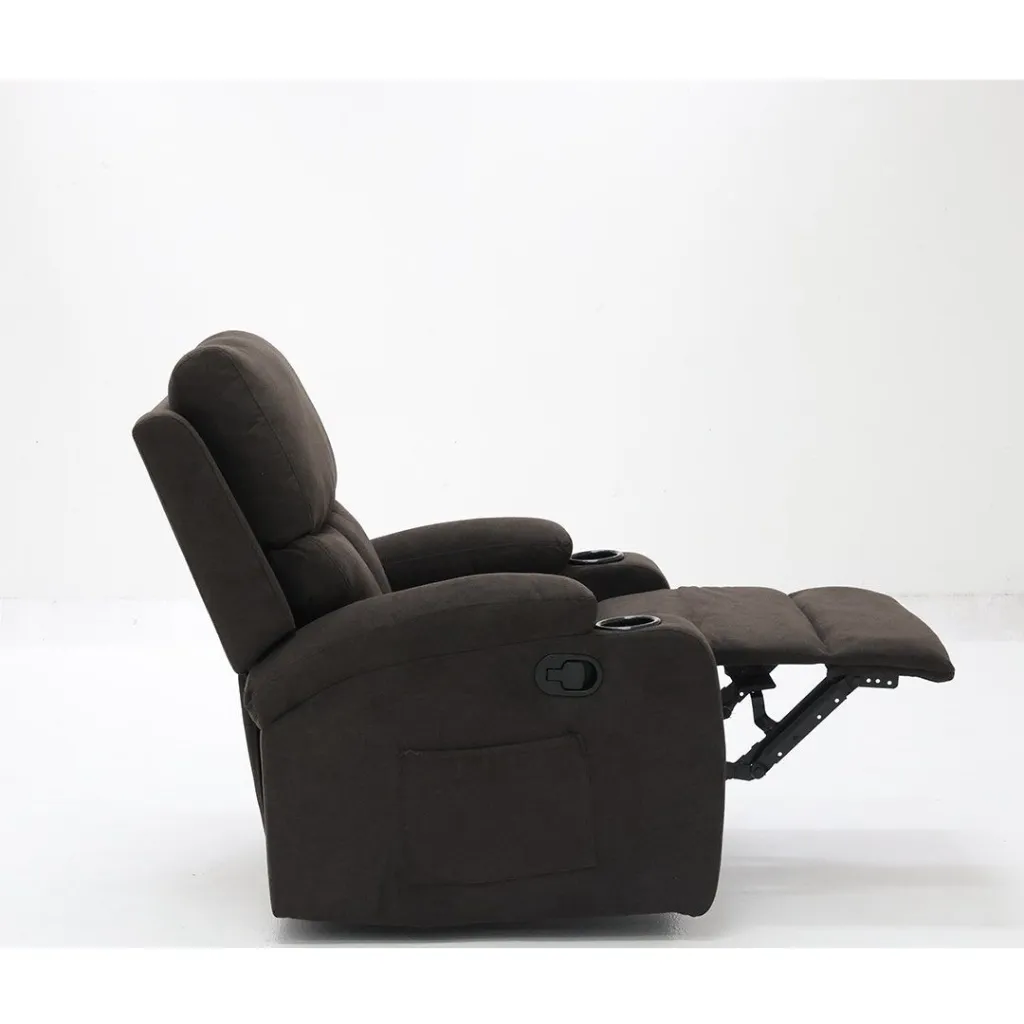Darleen Sofa Recliner - Brown Fabric/1RE