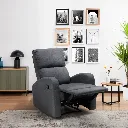 Zixar Recliner 1 Seater - Grey Fabric - 1RE