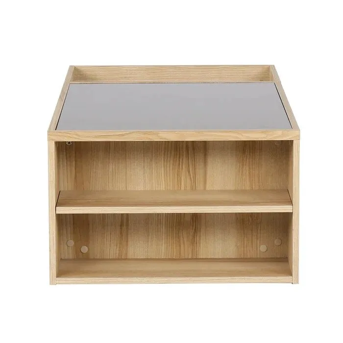 Montina Coffee Table - Smoked Glass - Lindberg Oak