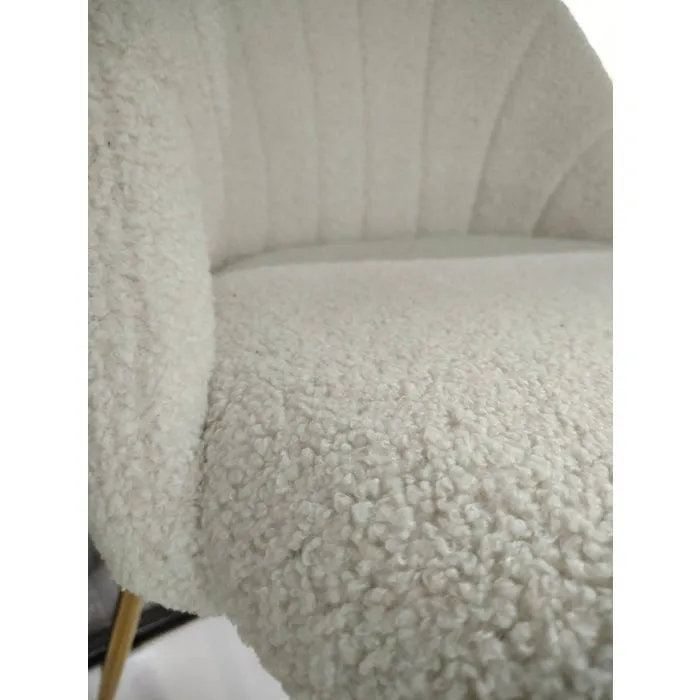 Tesla-B Dining Chair-Gold Steel/Cream/White