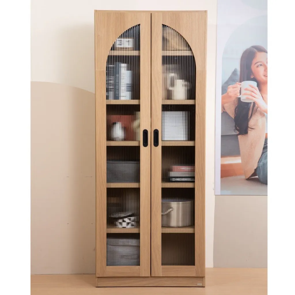 Valley Showcase/SC80-40-200-Wood/Wavy Glass