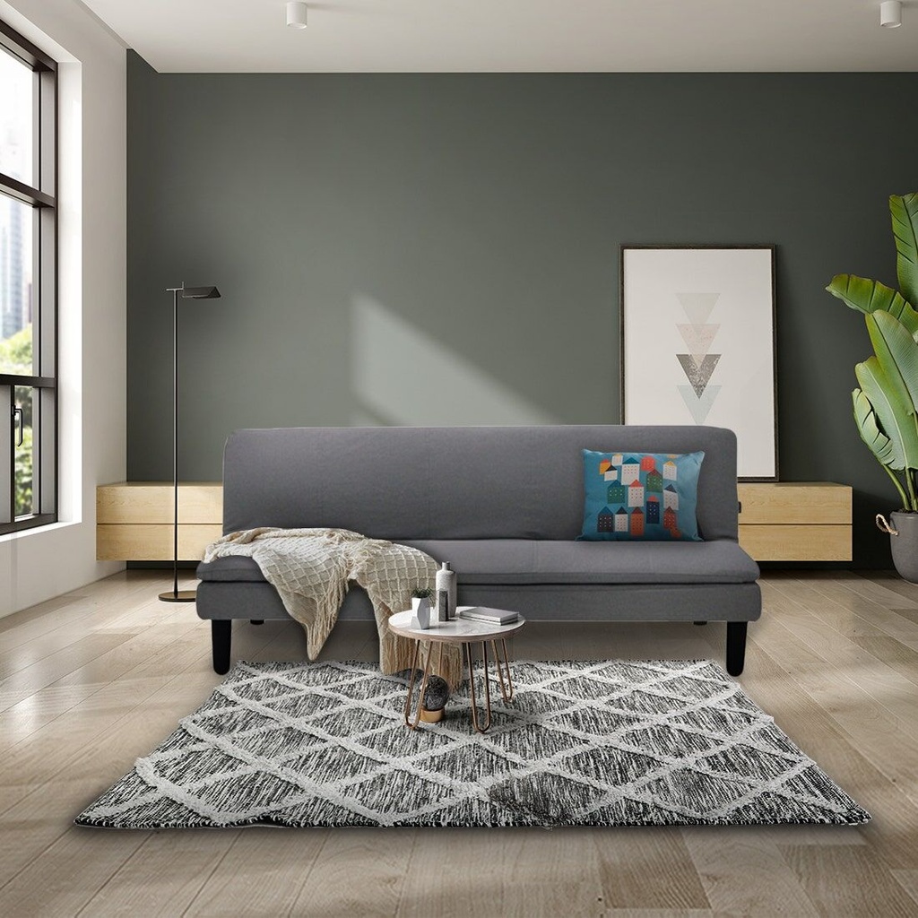 [19197689] Monick Sofa Bed - Black Leg - Grey Fabric