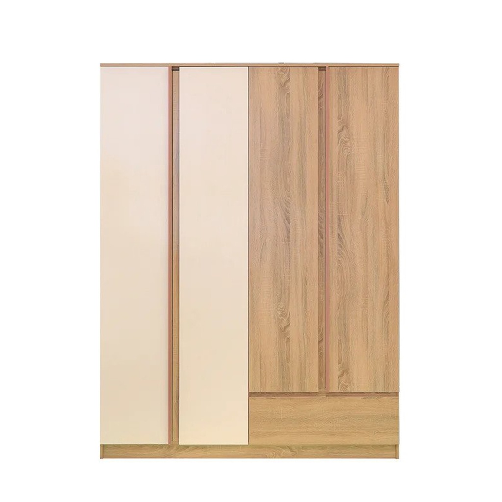 [19211125] Sacha Wardrobe WO160 - Solid Oak/White